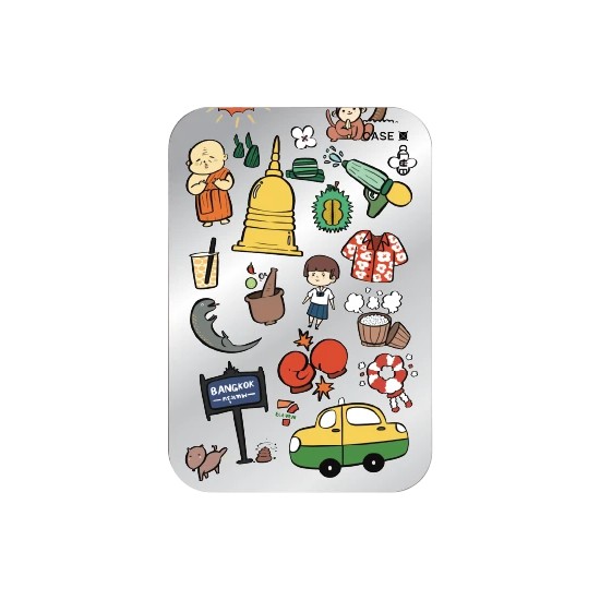 CaseClub Magnetic Mirror Cardholder Stand ที่ใส่บัตร แม่เหล็ก มีกระจกและขาตั้ง Thailand Sticker สำหร