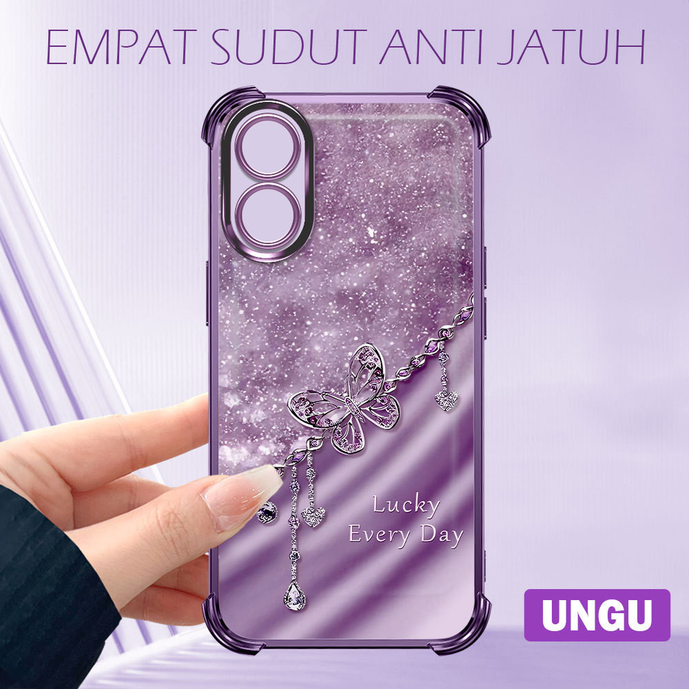 LOKAL HPเคสโทรศัพท์สําหรับOPPO A38 A18 สต็อกท้องถิ่นSoftcaseเคสโทรศัพท์นุ่มสี่มุมAnti-Fallผีเสื้อปลอ