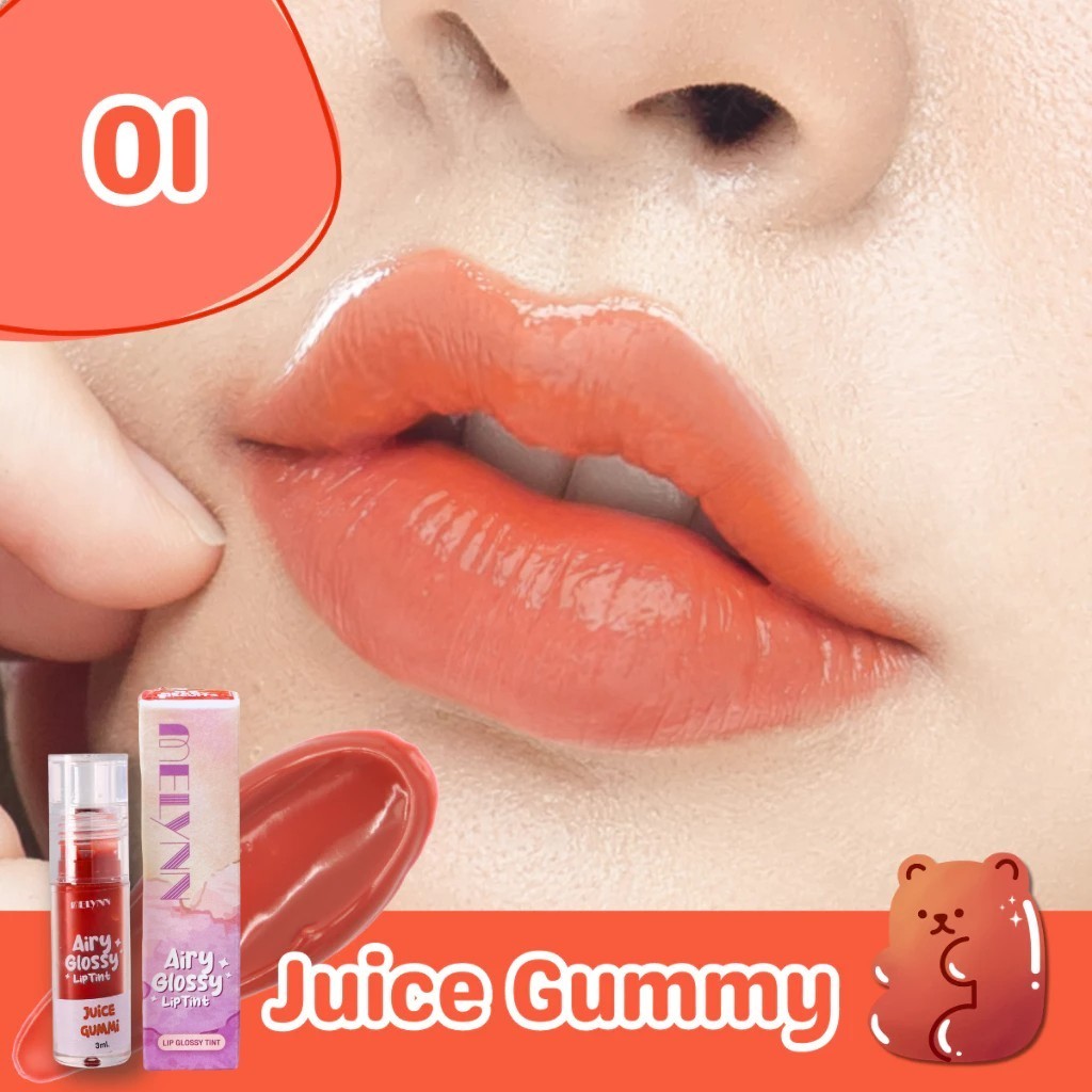 HOT🔥ลิป มีลีน MELYNN - Airy Glossy Lip Tint ลิปทิ้นท์แอร์รี่ ลิปกลอสลูกกวาด 3ml.