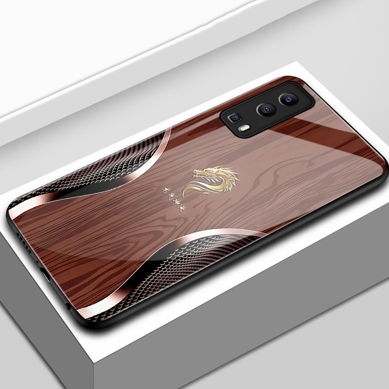 เคสสำหรับ VIVO Y72 5G Y52 5G Y75s 5G Y53s 5G Y76 5G เคสโทรศัพท์มังกรเปลือกแก้วกันกระแทก