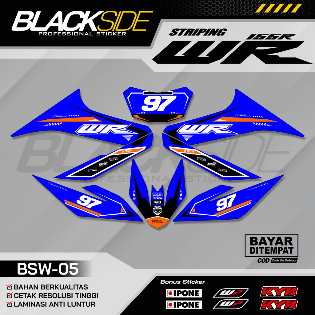 Yamaha WR 155 Striping - รายชื่อสติ๊กเกอร์ WR 155 - 05