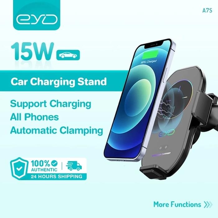 พร้อม EYD A7S Car Wireless Charger Car Holder 15W Fast Magnetic Car Charger ไร้สายด้านล่าง