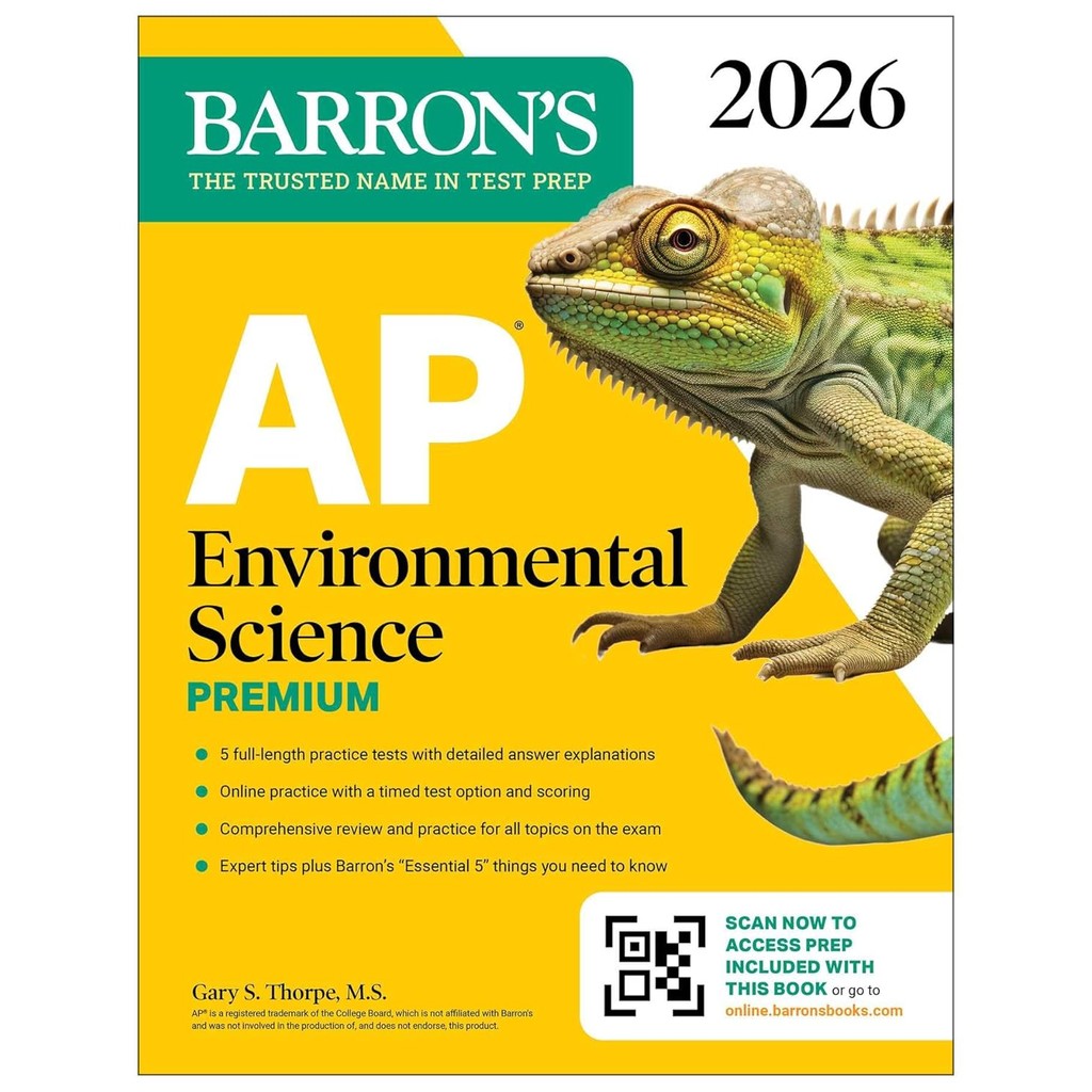Chulabook|c321|หนังสือ|AP ENVIRONMENTAL SCIENCE PREMIUM, 2026: 5 PRACTICE TESTS + COMPREHENSIVE REVI