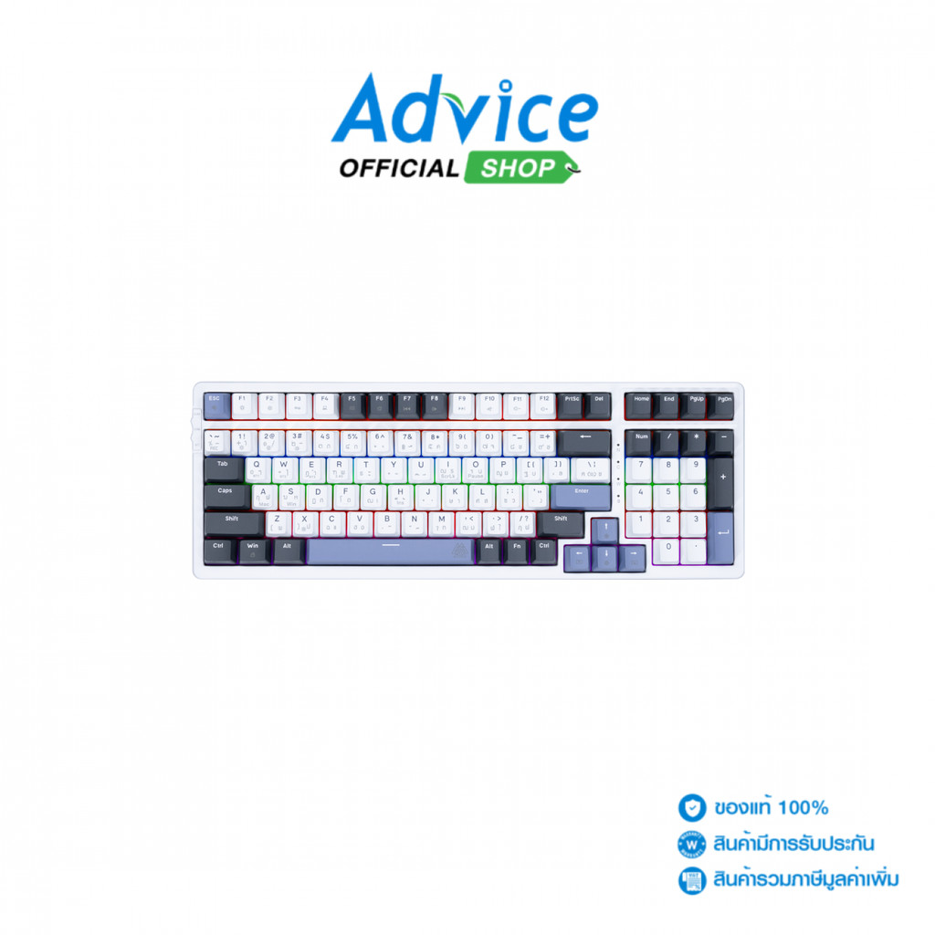 EGA KEYBOARD (คีย์บอร์ด) WIRELESS CMK9 WHITE/BLUE (RED SWITCH/BLUETOOTH) - A0173008