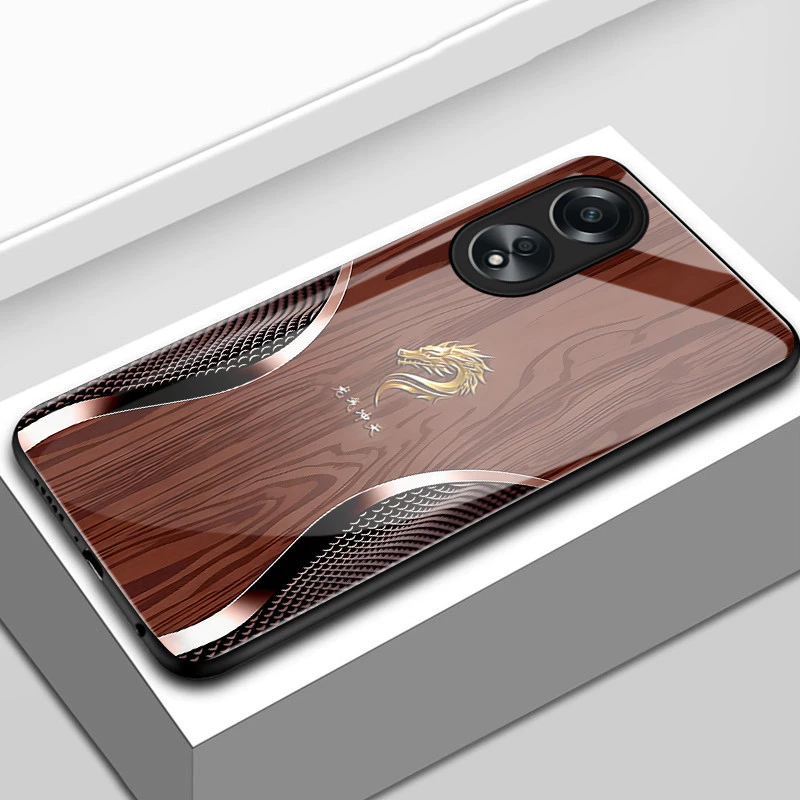 เคสสำหรับ OPPO A58 4G A78 4G A78 5G A58X 5G A1X A2X 5G เคสโทรศัพท์มังกรเปลือกแก้วกันกระแทก