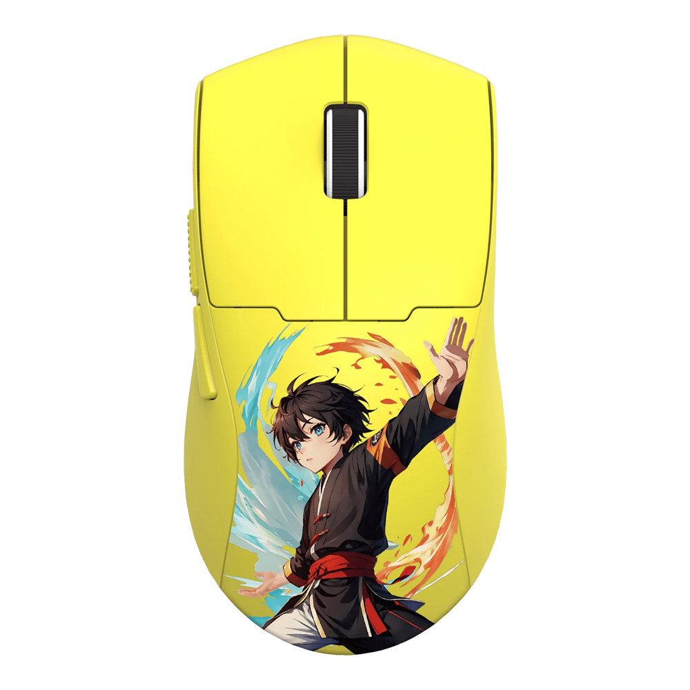 WIRELESS MOUSE (เมาส์ไร้สาย) REDRAGON K1NG MAX M918 PRO - YELLOW %