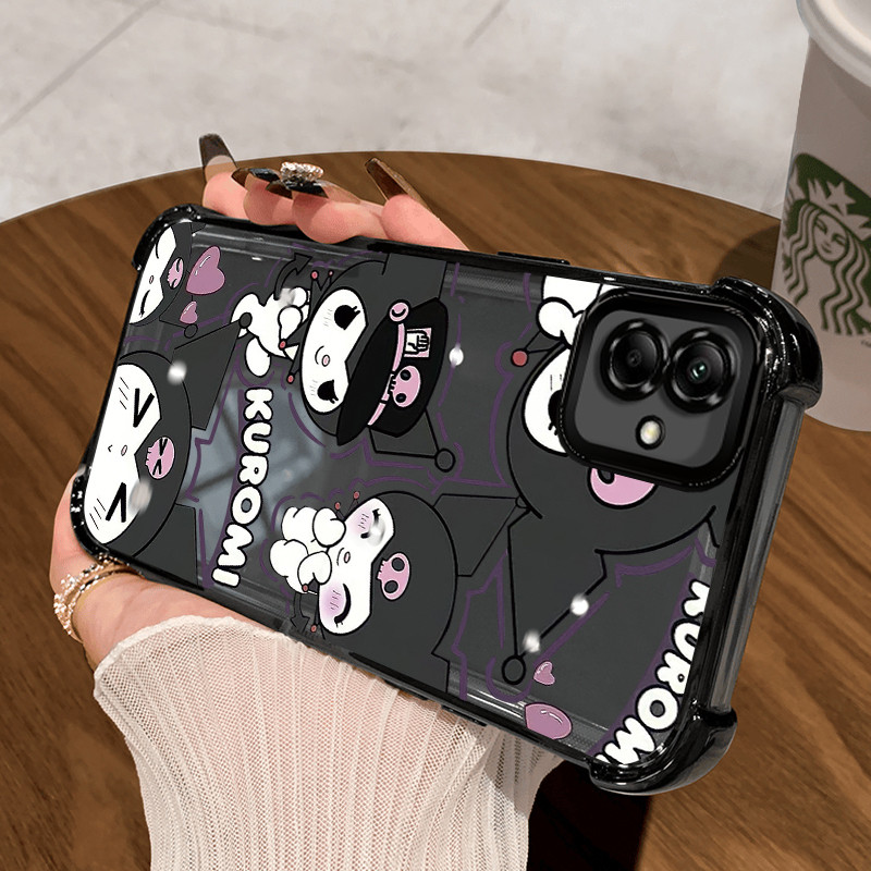 HP เคสโทรศัพท์สําหรับ Samsung Galaxy A04 M04 F04 A04E สีดําการ์ตูนแม่มดกรณีถุงลมนิรภัยคู่ซิลิโคนป้อง