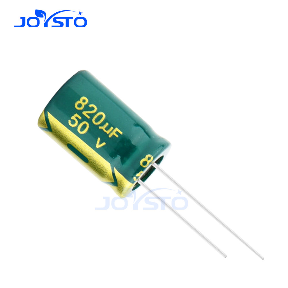 5pcs 50V 820UF 13*20 ความถี่สูงความต้านทานต่ําอลูมิเนียม electrolytic capacitor 820uf 50V 20%