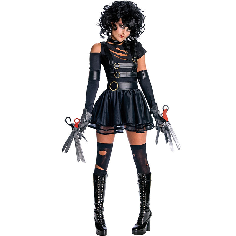 ภาพยนตร์ Edward Scissorhands เครื่องแต่งกายสําหรับผู้ใหญ่ผู้หญิงตํารวจคอสเพลย์เครื่องแต่งกายสําหรับฮ