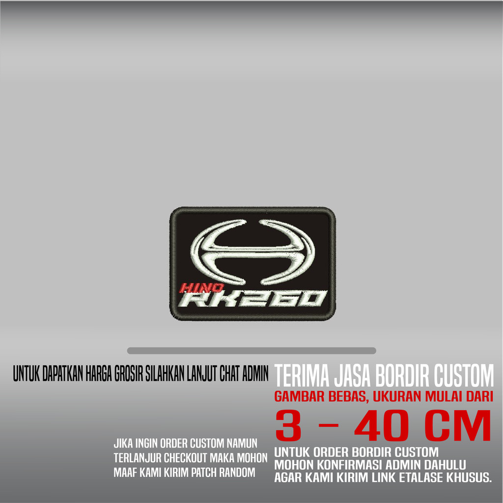HINO RK 260 PATCH EMBROIDERY โลโก้/EMBLEM | HDP-423
