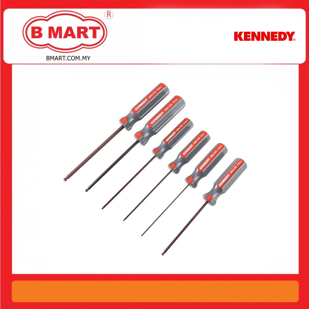 Kennedy Hex Key L-Handle Hex Ball Metric