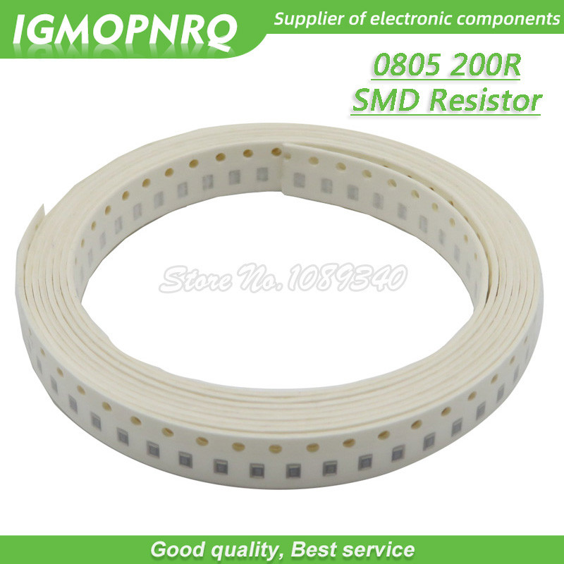 300 ชิ้น 08805 ตัวต้านทาน SMD 200 โอห์มตัวต้านทานชิป 1/8W 200R โอห์ม 08805 200R