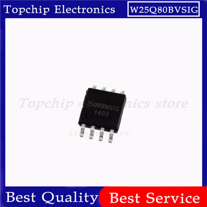 ยี่ห้อใหม่ 10 ชิ้น W25Q80BVSIG 25Q80BVSIG 25Q80BVSIG 25Q80 SOP-8