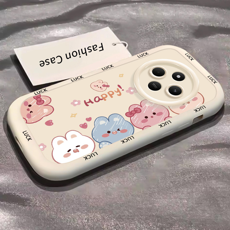 เคสสำหรับ Xiaomi Redmi 14C 5G A4 5G A14R 5G POCO C75 5G POCO M7 5G เคสโทรศัพท์หมีกระต่ายซิลิโคนกันกระแทก