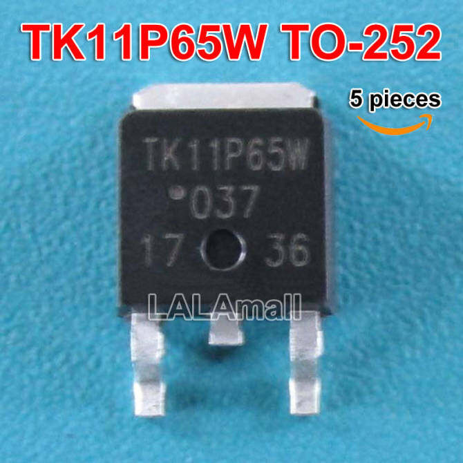 5pcs TK11P65W TO-252 K11P65W TO252 SMD N-channel 11A/650V MOSFET ทรานซิสเตอร์ใหม่เดิม