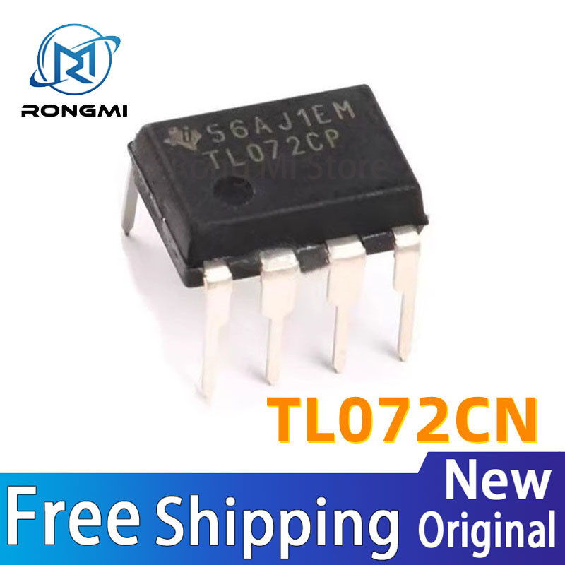 10 ชิ้น/ล็อต TL072CN TL072 TL072C TL072CP DIP-8 = NJM072D 072D เครื่องขยายเสียง - Op Amps Dual Low N