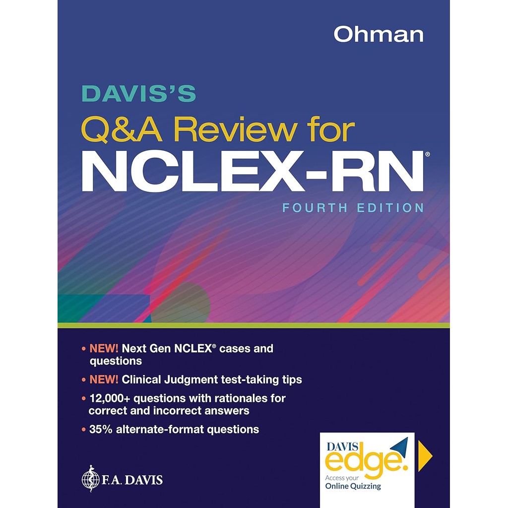DAVIS'S Q AND A REVIEW FOR NCLEX-RN (PAPERBACK)_Kathleen A. Ohman_Ed_4_Yr_2023_9781719644730