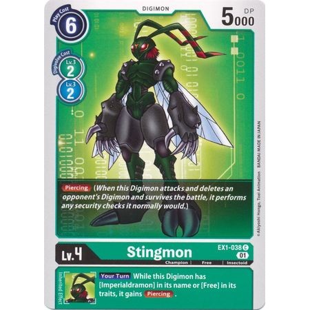 การ์ด Digimon Stingmon - EX1-038 - ทั่วไป