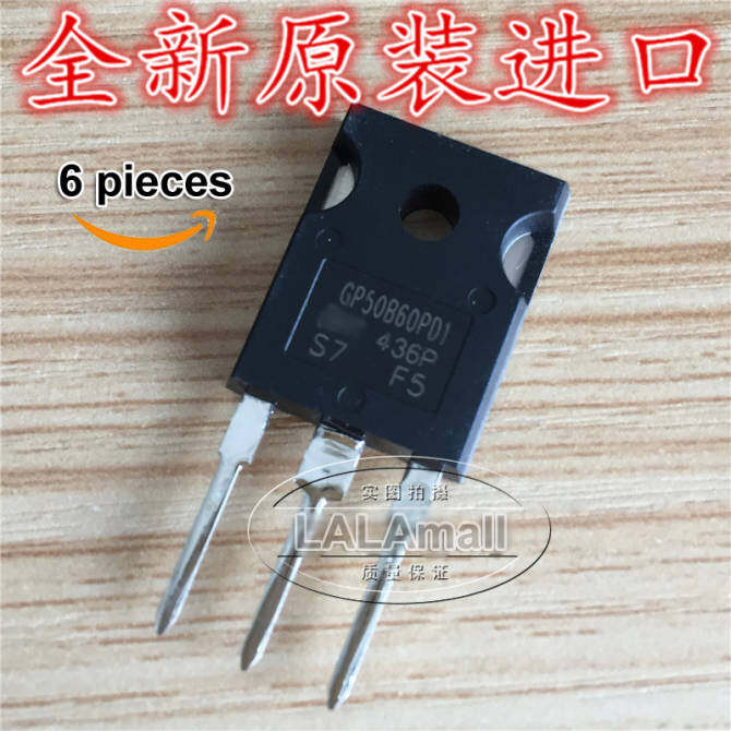 6pcs Original GP50B60PD1 TO-247 IRGP50B60PD1 TO247 GP50B60PD IRGP50B60 GP50B60 75A/600V IBGT ทรานซิส