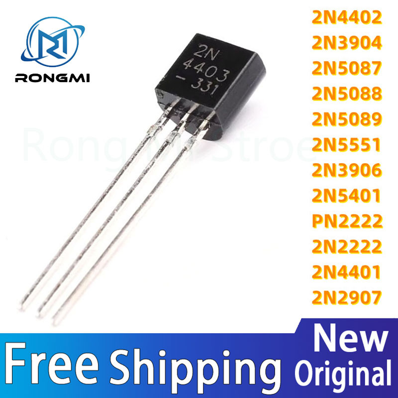 100PCS ใหม่ 2N4402 2N3904 2N5087 2N5088 2N5089 2N3906 2N2907 2N4401 2N222 PN22 2N5401 2N5551 TO-92 T