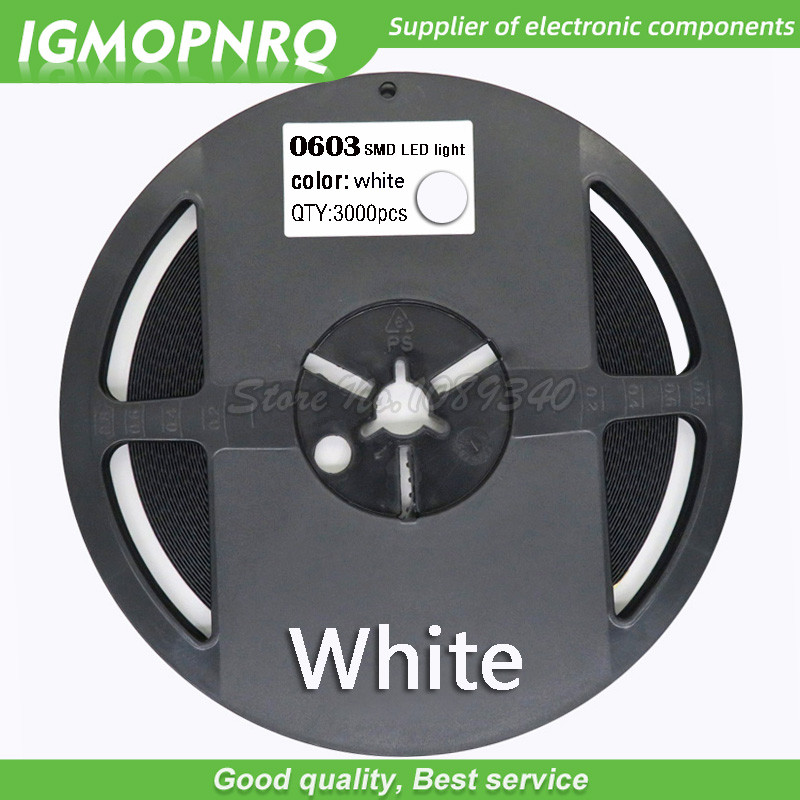 1reel 4000PCS 0603 SMD LED ไดโอดสีขาว LED IGMOPNRQ