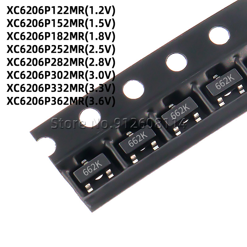50PCS XC6206P332MR 662K 3.3V SOT-23 XC6206P302MR 65Z * XC6206P362MR 65K 65XB 65K5 65T5 54FK SOT23 SM