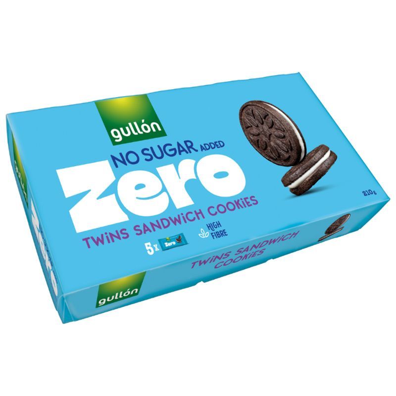 กูยองคุกกี้รสโกโก้สอดไส้ครีม 210กรัม Gullon No Sugar Twin Cocoa Sandwich Cookies 210g. [หมายเลขบาร์โค้ด 8410376047011]
