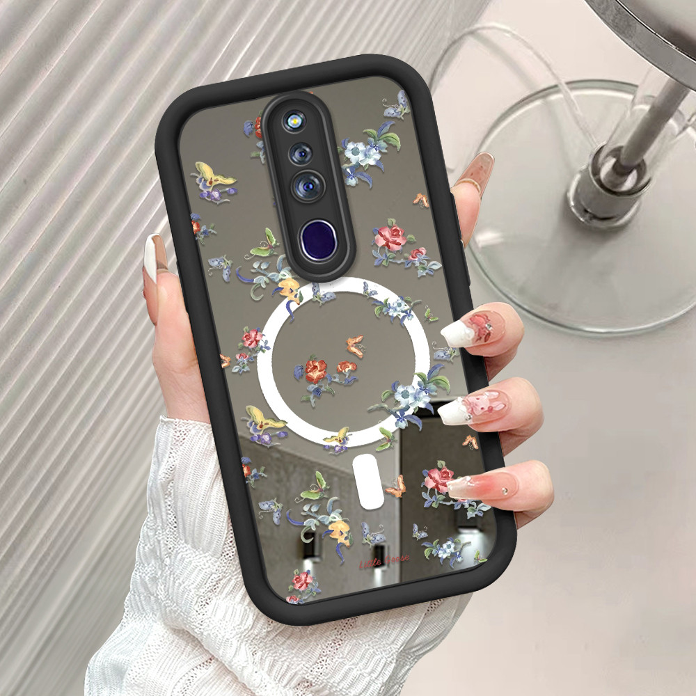 HP เคสโทรศัพท์สําหรับ OPPO F11 Pro กระจก Softcase ดอกไม้กรณี Cassing 5103 JZ TY