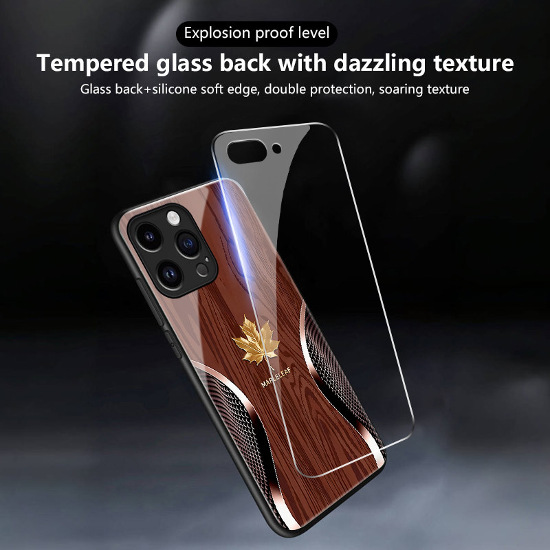 เคสสำหรับ OPPO Reno 5 5G Reno 5G 5G Find X3 Lite เคสโทรศัพท์ใบเมเปิ้ลนำโชคเปลือกแก้วกันกระแทก - รูปที่ 3