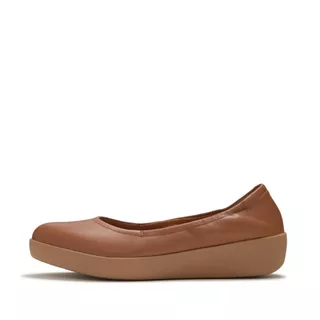 FITFLOP EVERYDAY FLOW FLOWFORM LEATHER BALLERINA รองเท้าทรงบัลเล่ต์ผู้หญิง รุ่น A7G-592 สี BROWN