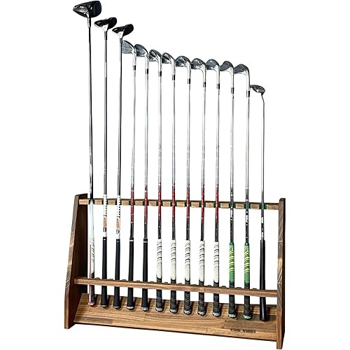 [Direct from JP] WOOD WORKS Made in Japan Golf Club Stand for 13 Clubs [Color: Brown] Pre-assembled