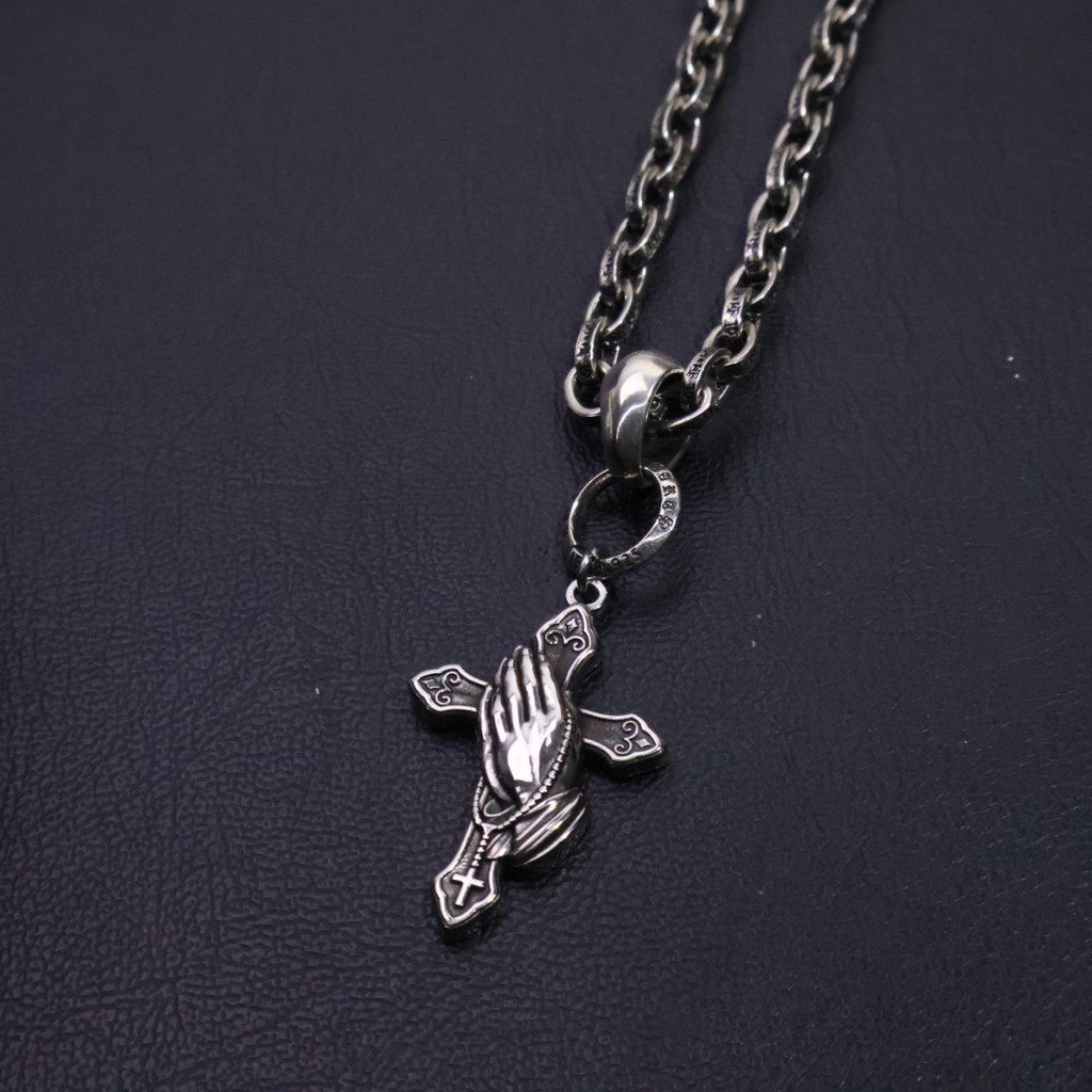 Dark Couple Rebellious Bible Thai Silver Gilt Necklace