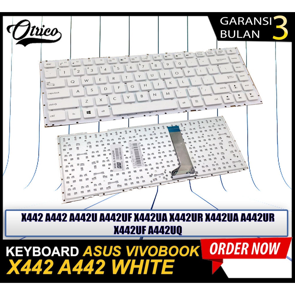 Asus VivoBook X442 A442UF A442U X442UA A442UR X442UA X442UR X442UF A442UQ คีย์บอร์ดสีขาว/สีขาว