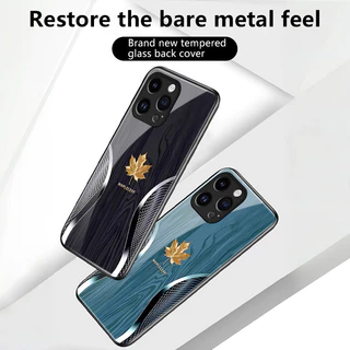 เคสสำหรับ OPPO F11 F11 Pro A9 2019 A9X เคสโทรศัพท์ใบเมเปิ้ลนำโชคเปลือกแก้วกันกระแทก