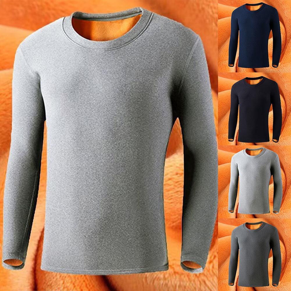 [CFO] ผู้ชายแขนยาวฤดูหนาวที่อบอุ่นความร้อนชุดชั้นในเสื้อยืดลูกเรือคอBottomingเสื้อ