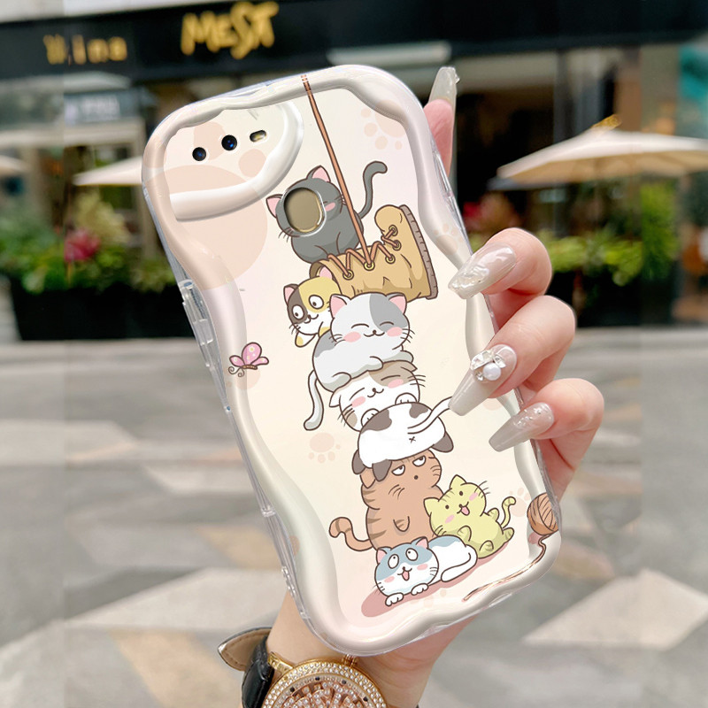 เคส OPPO A7 A5s A5 A3s A12e A12s A11k Realme C1 เคสใส การ์ตูนแมวน้อย Z48