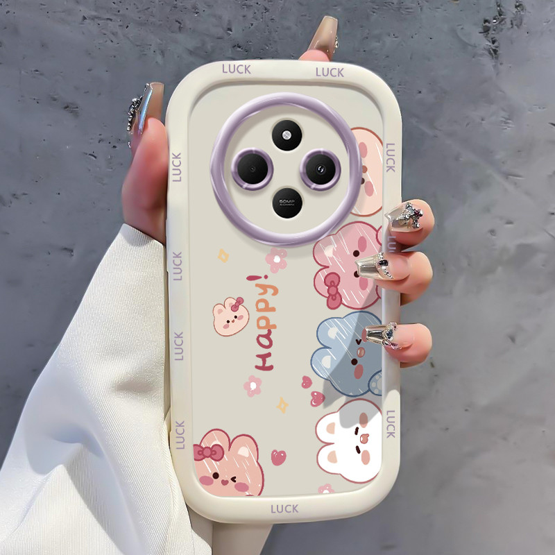 เคสสำหรับ Xiaomi Redmi 14C 5G A4 5G A14R 5G POCO C75 5G POCO M7 5G เคสโทรศัพท์หมีกระต่ายซิลิโคนกันกระแทก - รูปที่ 3