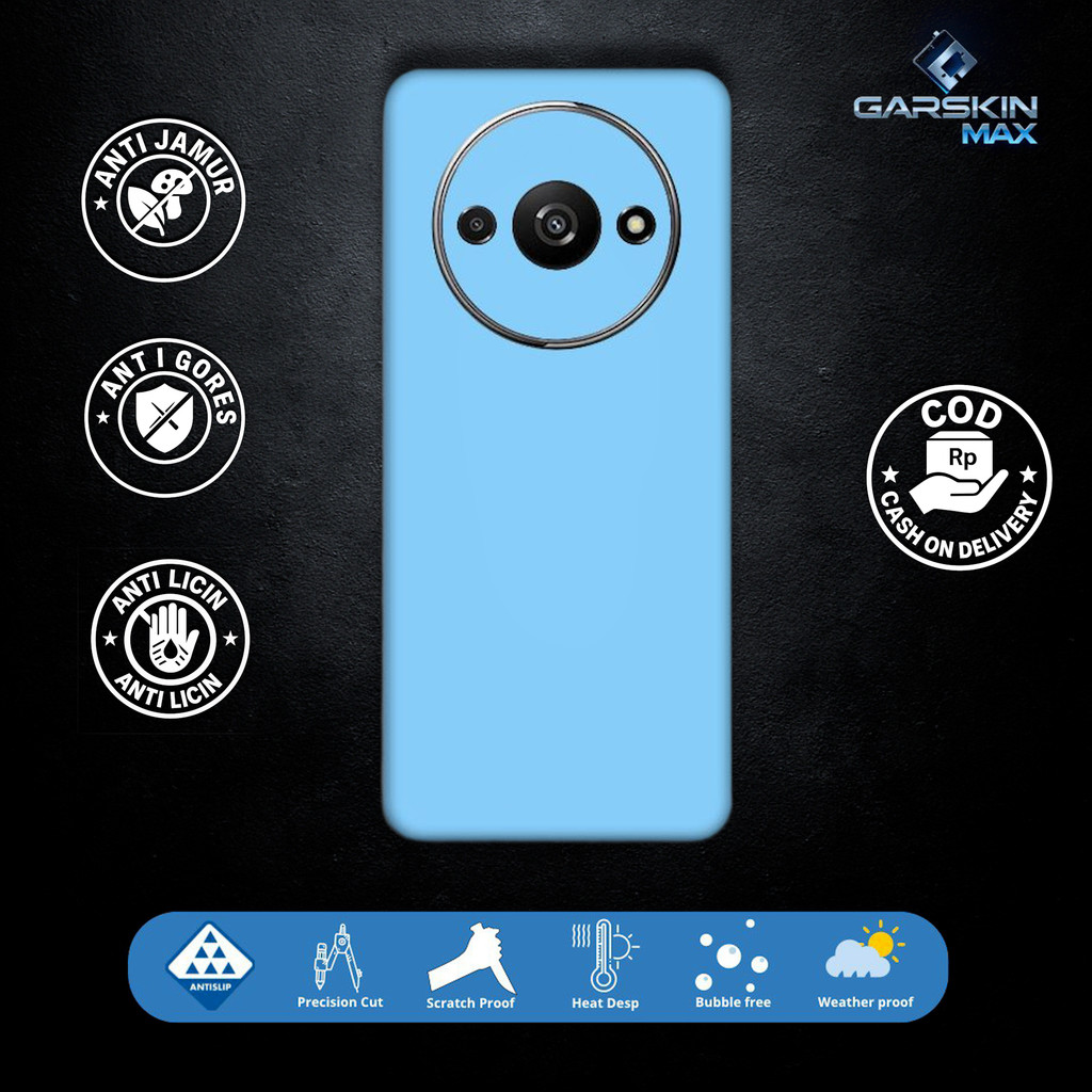 Garskin Skin Redmi A3 Color Plain Fullbody / Backly | กันรอย | สามารถนํากลับมาใช้ใหม่ได้ | รหัส a0F
