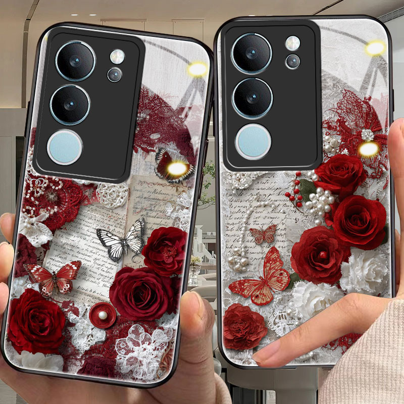 Rose Casing for vivo v29/e,v30/e,v40/v50/lite,v11i,v15,v17,v19,v20/se,v21/e,v23/e,v25/e,v25/e,v27/e,