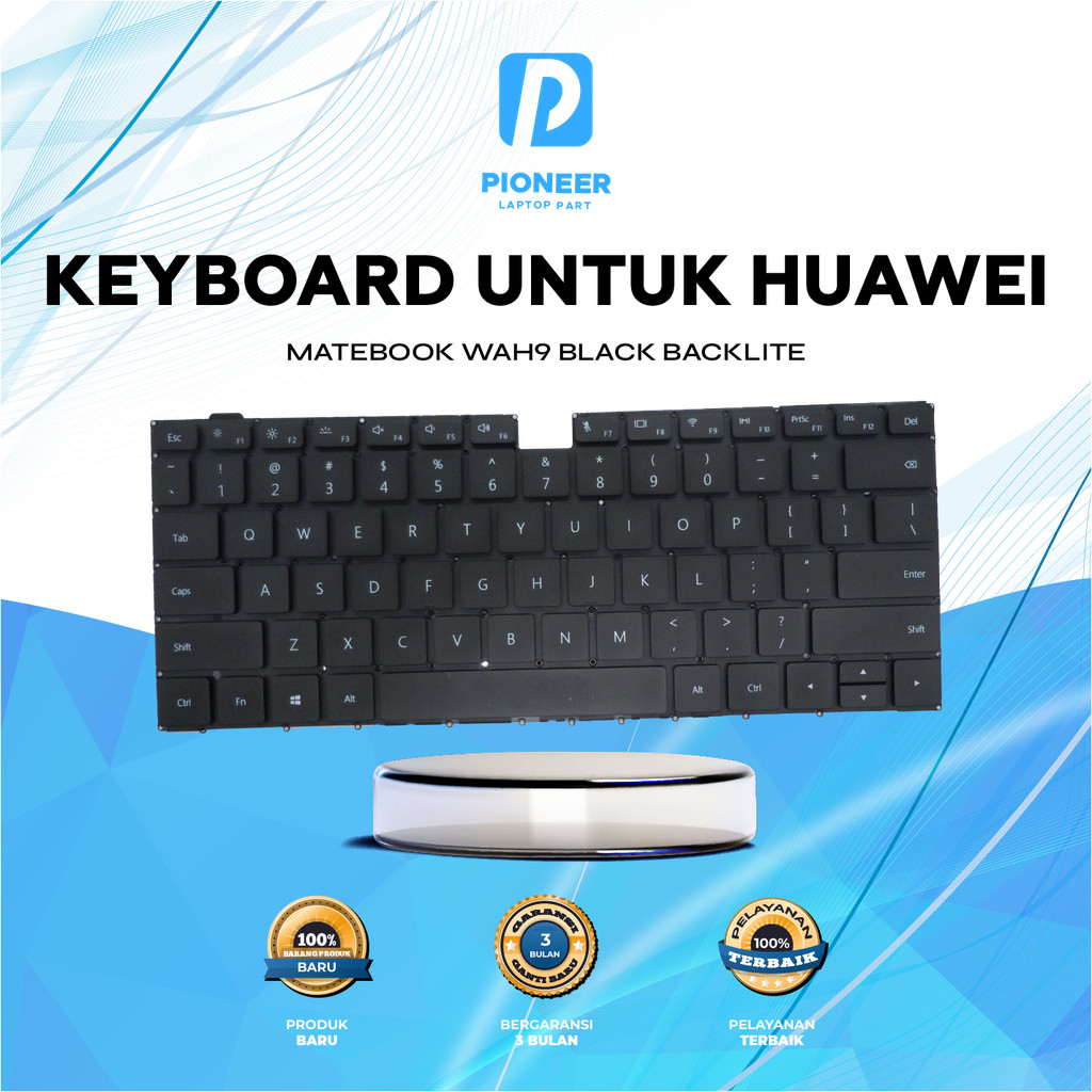 คีย์บอร์ดสําหรับ Huawei Matebook WAH9 สีดํา Backlite