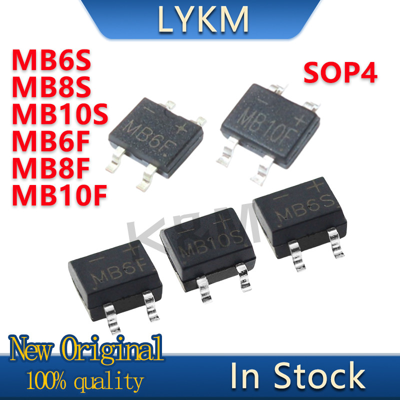 100/PCS ใหม่ Original MB6S MB8S MB10S MB6F MB8F MB10F SOP4 Rectifier สะพานกองในสต็อก