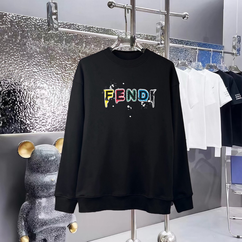เสื้อเทอร์รี่คอกลม พิมพ์ลายสไตล์ Fendi