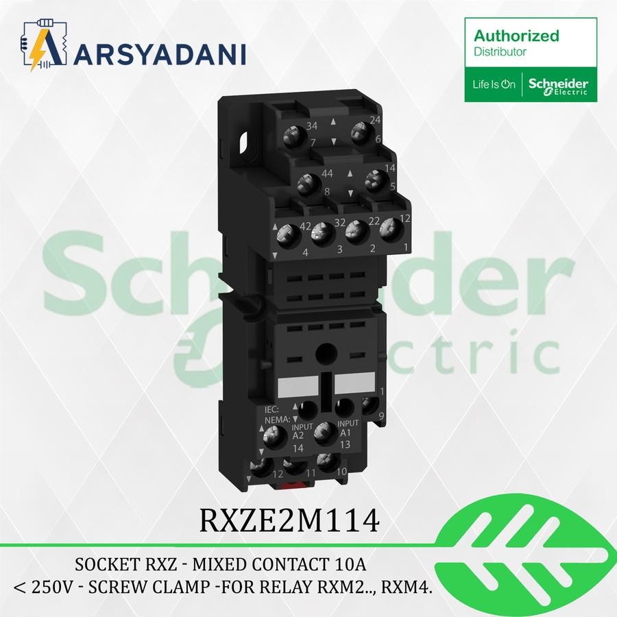 SCHNEIDER - RXZE2M114 - ซ็อกเก็ตสําหรับ RXM4 RXM2 -