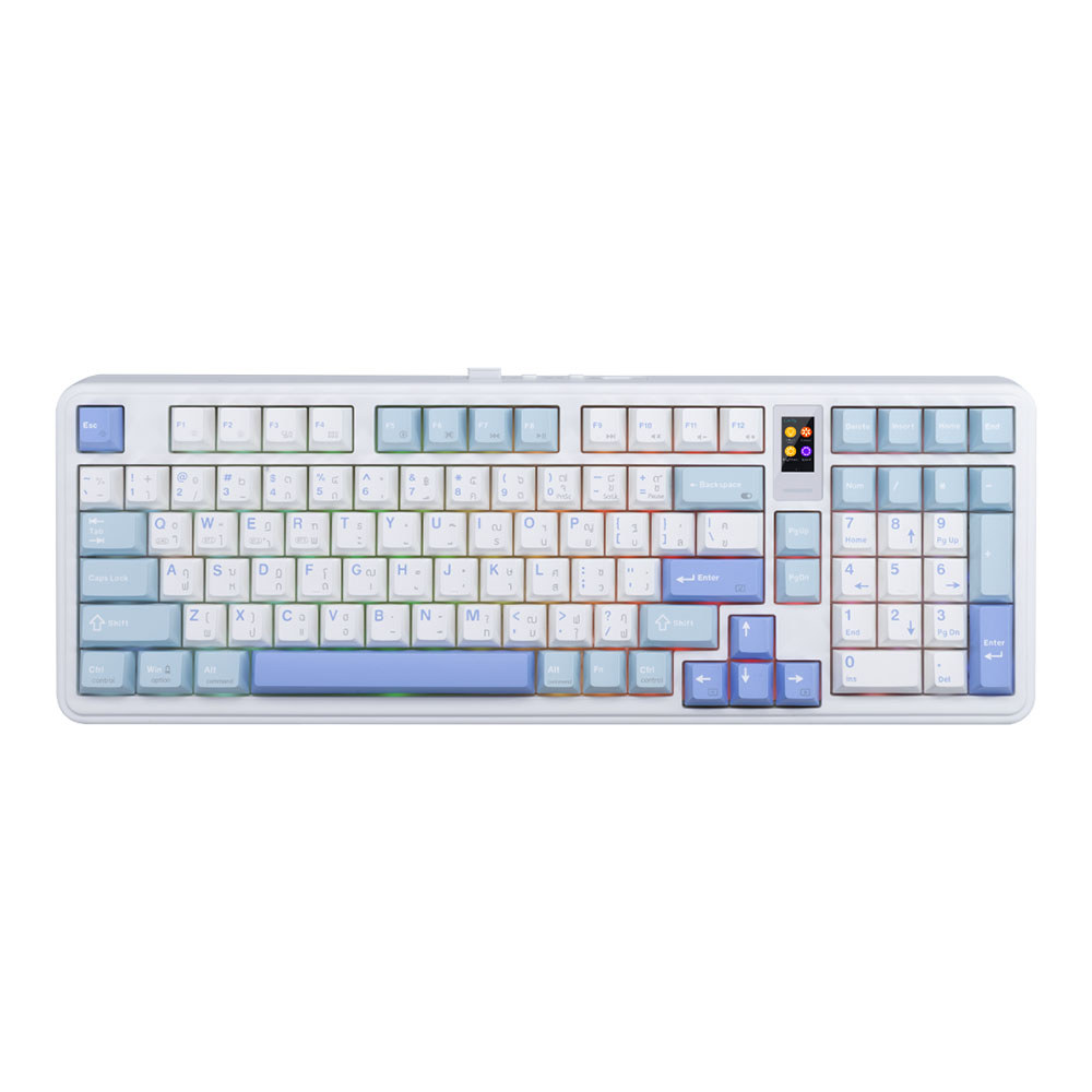 WIRELESS KEYBOARD (คีย์บอร์ดไร้สาย) EGA TYPE CMK11 SAIKO ONE CLICKY SWITCH RGB EN/TH - WHITE >