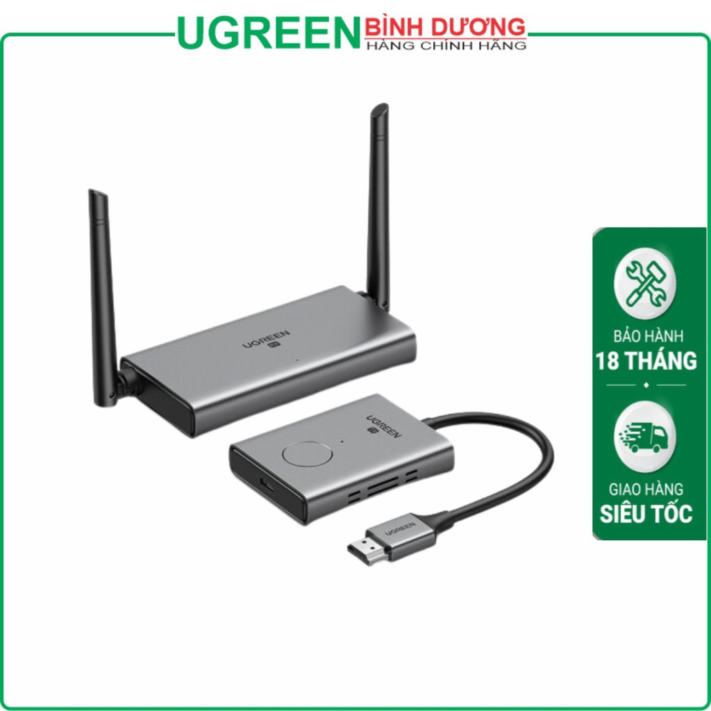 เครื่องส่งสัญญาณ HDMI ไร้สาย FHD@60Hz 50 ม. (เครื่องส่งสัญญาณ HDMI + เสียง VGA) Ugreen (50633A)