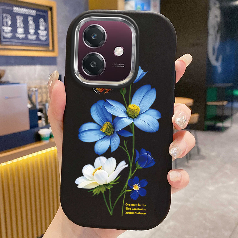 เคสสำหรับ OPPO A3 2024 A3 5G A3X 4G A3X 5G A3 Pro 5G เคสโทรศัพท์ดอกไม้ผีเสื้อกันกระแทกกลมและอ้วน