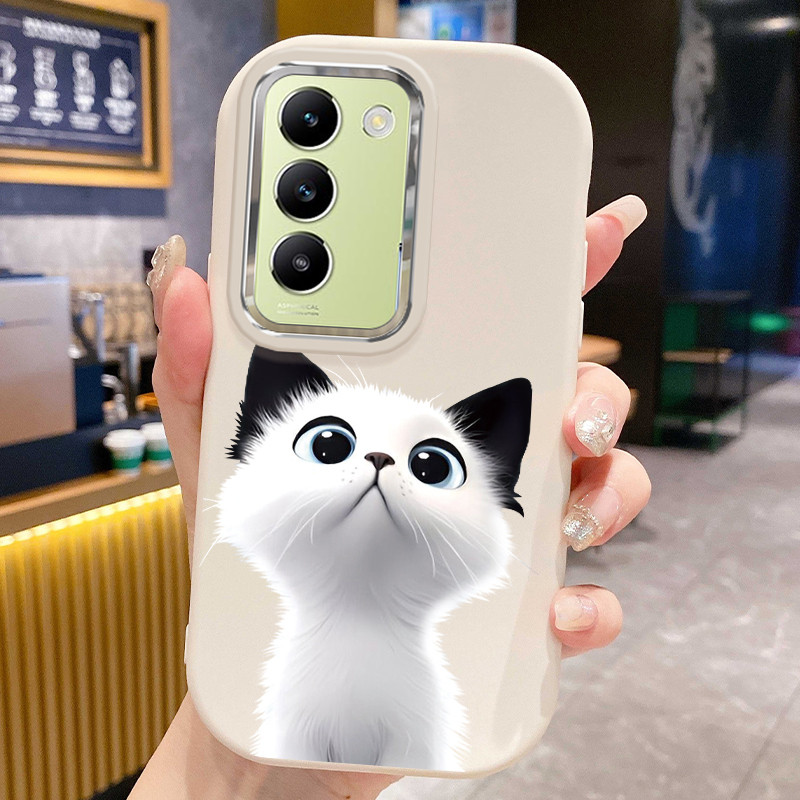 เคสสำหรับ VIVO Y100 5G เคสโทรศัพท์แมวน่ารักกันกระแทกกลมและอ้วน ราคา ถูกที่สุด ดีลบีเคเค แกลเลอรีภาพที่ 2
