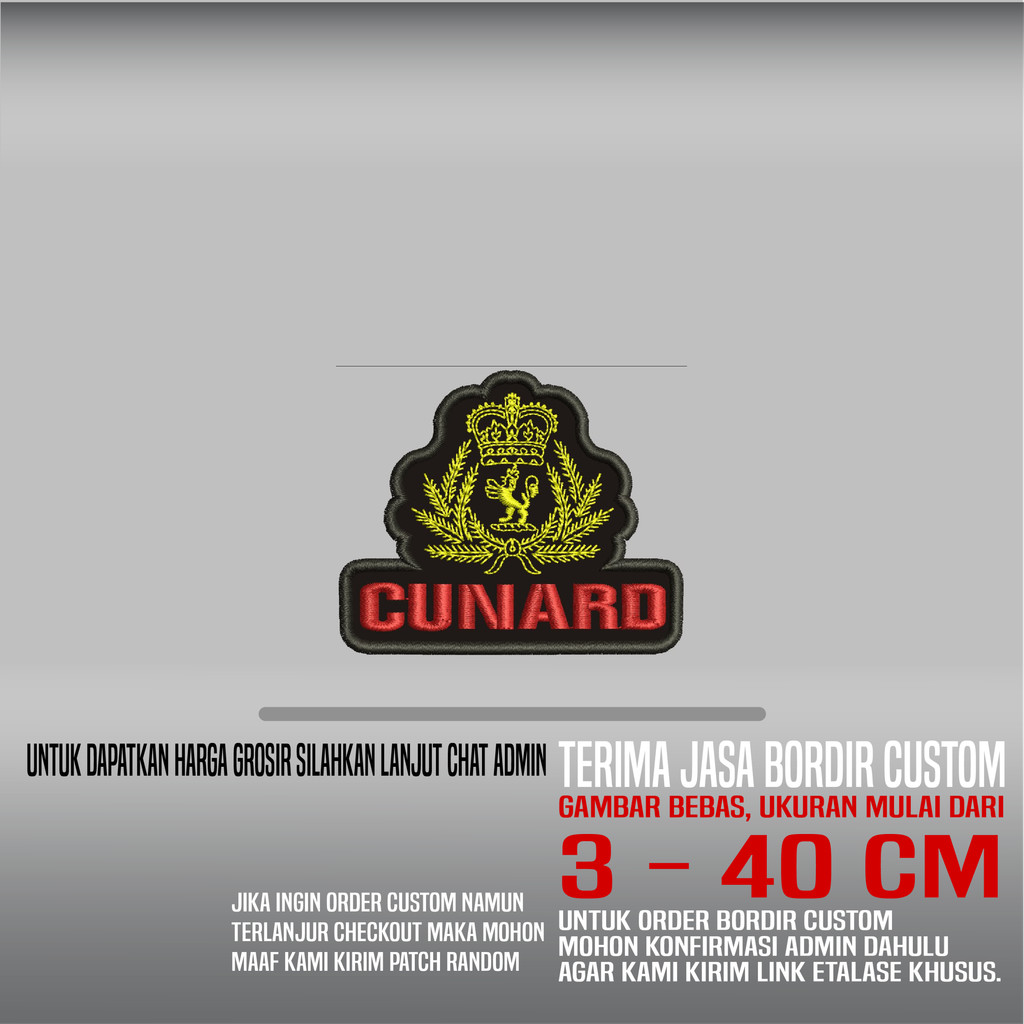 โลโก้ CUNARD HDP-398 PATCH EMBROIDERY โลโก้/EMBLEM