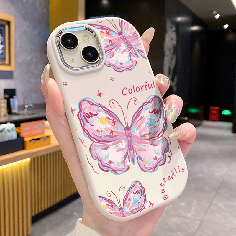 เคสสำหรับ Realme 8 5G 8s 5G Q3 Q3i V13 5G Narzo 30 5G เคสโทรศัพท์ผีเสื้อสีสันสดใสกันกระแทกกลมและอ้วน - รูปที่ 4