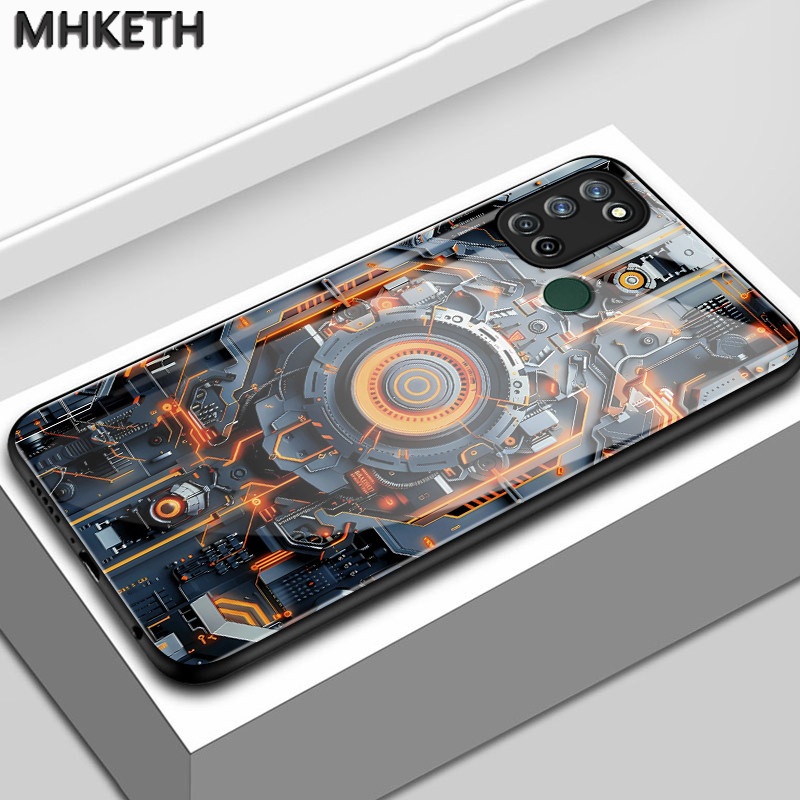 เคสสำหรับ Realme 7i C17 7 5G 7 Pro เคสโทรศัพท์ฝาครอบด้านหลังกันกระแทกแก้วเมชาที่ทันสมัย